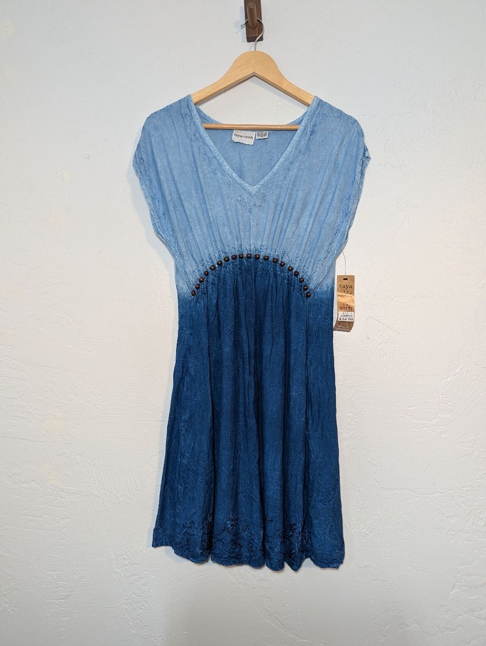 RayaSun Boho Hippie Beach Vacation Mini Dress Comfy Lightweight Flowy Summer NWT